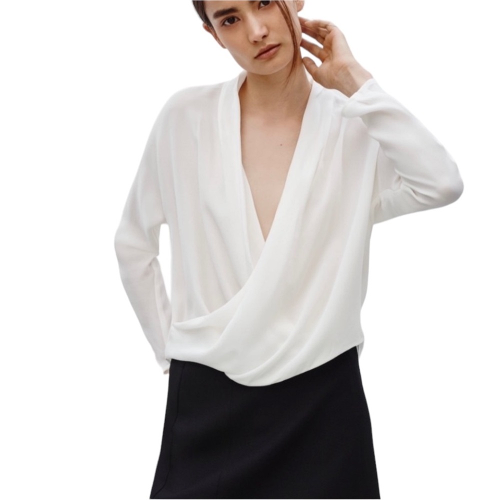 BABATON | Silk Faux Wrap Blouse